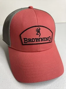 BROWNING EMBLEM MESH BACK ADJUSTABLE BALL TRUCKER CAP/HAT BUCKMARK LOGO. NWT! - Picture 1 of 11