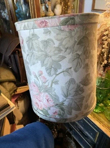 Vtg Laura Ashley Rose Floral Bath/ Waste Basket, Accessory Repurpose Must See - Picture 1 of 14