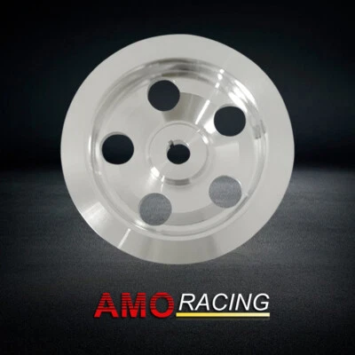 Aluminum Polished Single Groove Power Steering Pump Pulley Bolt On Keyway Style - Imagen 1 de 4