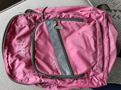 LL Bean Deluxe Mochila Grande Rosa con Iniciales AKF Foto 1 de 4