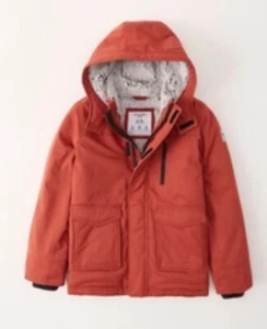 NWT Abercrombie & Fitch Kids Ultimate Parka Jacket RED-ORANGE 7/8 - Picture 1 of 1
