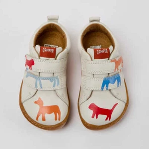 Camper Kids Baby TWINS White Printed Leather Sneakers Shoes - Picture 1 of 9