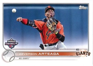 Aeverson Arteaga 2022 Topps Pro Debut Baseball Rookie Card #PD-200 ACL Giants