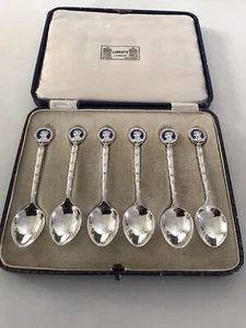 Liberty & Co sterling silver 1936 Coronation demitasse spoon set - Picture 1 of 7