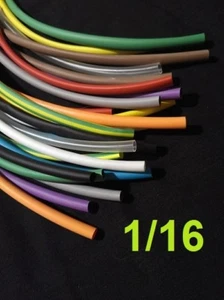 1/16" 1.6mm ASSORTED *12* COLORS 2:1 heat shrink tubing polyolefin (6' FOOT) - Picture 1 of 12