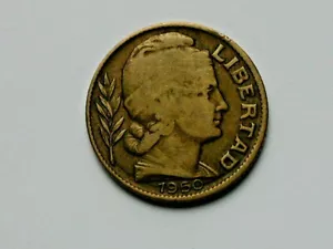 Argentina 1950 20 CENTAVOS Coin with Bovine Cow & Libertad (Liberty) Head - Picture 1 of 2