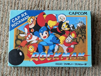 Rockman Nintendo Famicom Mega Man First Print Complete CIB Tested US SELLER - Image 1 of 4