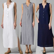 linen tank maxi dress