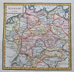 Holy Roman Empire Germany Bavaria Prussia Saxony Westphalia 1809 engraved map - Picture 1 of 4