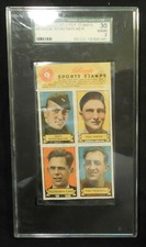 1937 Kellogg's Pep Stamp Panel SGC 30 Paul Waner Pittsurgh Pirates Rickenbacker