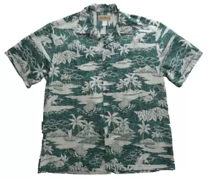 Blue Hawaii 2XL VTG Hawaiian Shirt Short Sleeve Cotton Island Print Made in USA - Picture 1 of 9