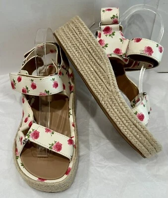 Sandalias Alpargata Aerosoles Dave Forma Plana 9.5 M Floral Rosas Sobre Blanco 44 Foto 1 de 4