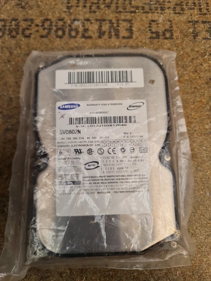 FESTPLATTE SAMSUNG SPINPOINT V80 SV0802N 80GB 5400U/min 2MB IDE ATA 3.5'' Zoll - Image 1 of 1