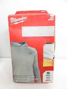 New Men Milwaukee WORKSKIN Gray Medium M Long Sleeve Hooded 603B * - Picture 1 of 4