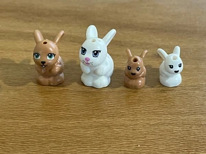 LEGO LOT OF 4 BABY BUNNY MINIFIGURES CUTE TINY PET RABBIT FIGS - Picture 1 of 7