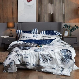 4 pcs bedding set Exclusive Unique personalized custom Sea pattern design • silk - Picture 1 of 6