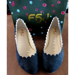 FSJ Funny She Jill Black Suede Dress Pumps With Kitten Heels Size US 11 - Picture 1 of 7