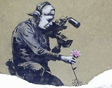 New Banksy Cameraman & Flower Graffiti Wall Art Print Poster Canvas