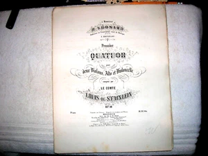 LOUIS STAINLEIN (1819-1867): STRING QUARTET IN G-MINOR, Op. 10 (1856). All parts - Picture 1 of 7