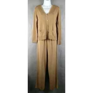Due Per Due Pant Suit M Top Small Pants Tan - Picture 1 of 11
