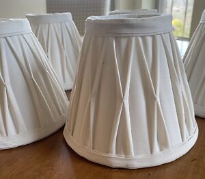 Pleated Poly-Silk Empire Lampshades for Chandelier, Sconces or Candles-Lot of 6