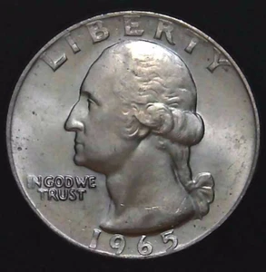 1965 25C Washington Quarter BU CLAD 25oc0606 - Picture 1 of 2