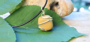 Yellow Jade Polished Pendant - Picture 1 of 5