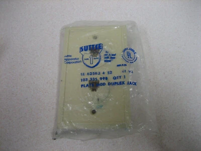 Vintage SUTTLE SE-625B FLUSH MOUNT*DUPLEX*MODULAR WALL TELEPHONE JACK RJ-11  - Image 1 of 2