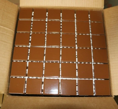 Brown Glossy Wall Tile 1 7/8" x 1 7/8" Vintage Backsplash Color-550 5 Sq Ft - Image 1 of 2