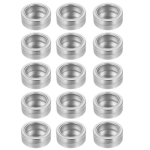 15pcs Round Metal Tins Aluminum Tin Jars Round Tin Container Bottle Tea Tin Cans - Picture 1 of 12