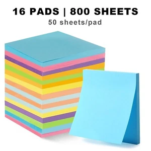 16Pads Sticky Notes 3in x 3in Self-Stick Notes Assorted Bright Colors 50 Sh/Pad - Picture 1 of 4