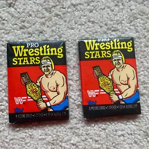 1985 Topps WWF Pro Wrestling Stars SEALED 2  Wax Pack 18 CARDS Hulk Hogan Rc ? - Picture 1 of 9