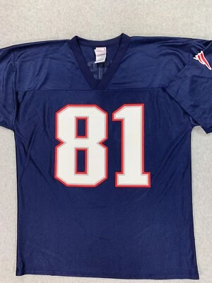 New England Patriots NFL Vintage Replica Football Jersey (#81 Moss) Men's Large - Image 1 of 4