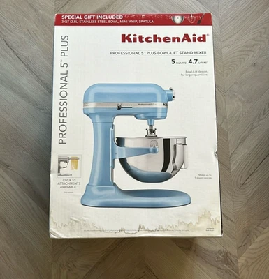 Kitchenaid Professional Plus 5 Quart BLUE VELVET Bowl Lift Stand Mixer-Gift Set - Image 1 of 4