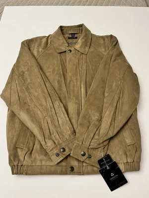 Chaqueta Bomber Liz Claiborne Para Hombre Marrón Gamuza Talla Mediana *nueva Con Etiquetas* Foto 1 de 3