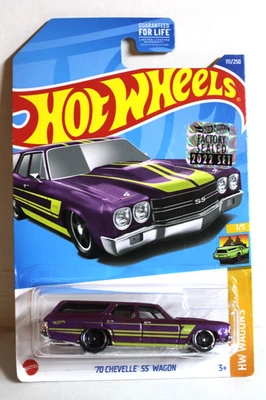 Hot Wheels 2022 HW Wagons 1/5 '70 Chevelle SS Wagon #111/250 Purple Kroger - Nuevo Foto 1 de 2
