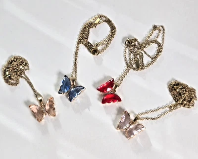 Collar Mariposa Cristal, Oro PVD de 18k sobre Acero Inoxidable Foto 1 de 4