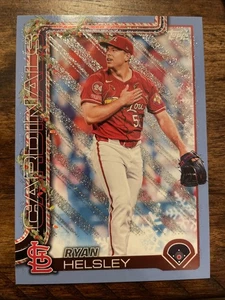 2025 Topps Holiday Baseball Ryan Helsley #H178 Light Blue Glitter Holiday - Picture 1 of 2