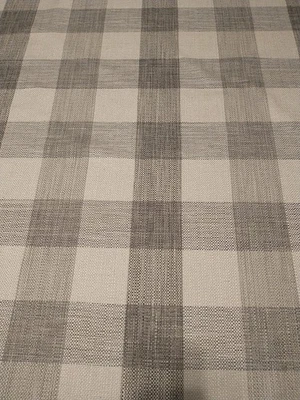 Thomasville Graystone Plaid Tweed Fabric Upholstery Sold By Yard Beige