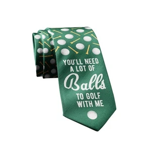 You'll Need A Lot Of Balls to Golf With Me Necktie Funny Neckties for Men Golf - Picture 1 of 9