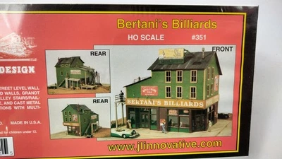 JL Innovative Design HO Building Kit 351 Bertani's Billiards Wood Kit - Image 1 of 4