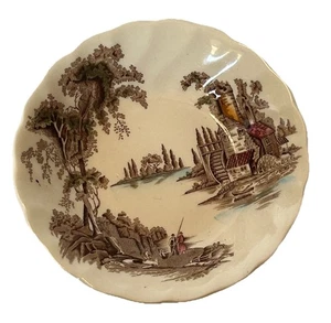 Johnson Brothers THE OLD MILL piatto da dessert pane multicolore marrone 1952-1977 - Foto 1 di 4