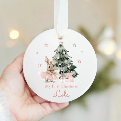 ALLABOUTTHEBUMP Personalised Ballerina Bunny Christmas Bauble