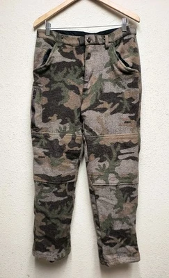 Vtg Cabela’s Hunting Pants 100% Wool Camouflage Cargo Double Knee Mens 34 R - Image 1 of 4