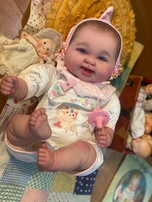 Vintage Reborn Berenguer  Baby Doll 21" Weighted With Cloth Body Around 6 Pounds - Image 1 of 4