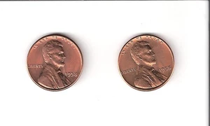 LOT OF 2 - 1958 P Lincoln Wheat Cent Choice BU 1c BRILLIANT UNCIRCULATED RED - Picture 1 of 2