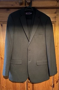 F&F Pin Striped Suit With Next Waistcoat Jacket 36” Waistcoat 38R Trousers 34/31 - Picture 1 of 11
