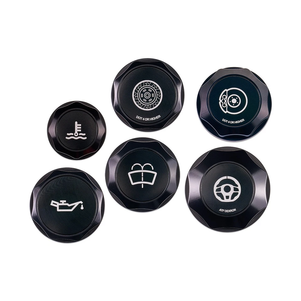 IAG Revolve Engine Bay Dress-Up Cap Kit for Subaru WRX/STI 08-14, Black - Image 1 of 1