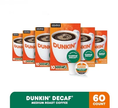 Dunkin' Decafeinado Café Tostado Medio, 60 Cápsulas Keurig K-Cup Foto 1 de 3