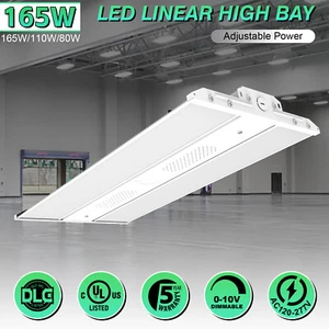 Adjustable 165W/110W/80W 5000K LED Linear High Bay Shop Light Garage Warehouse - Picture 1 of 12